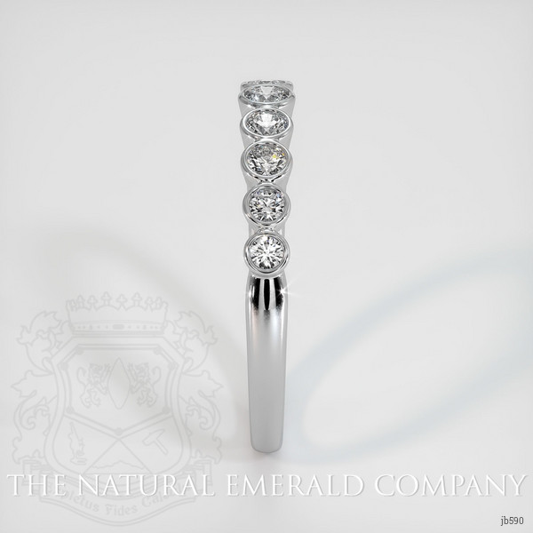 18K White Gold Diamond Bezel Wedding Band
