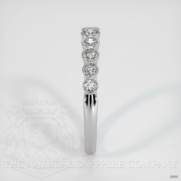 18K White Gold Diamond Bezel Wedding Band