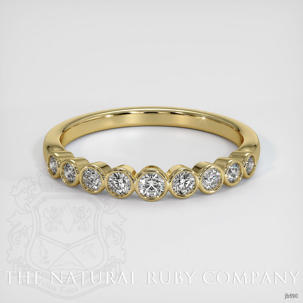 14K Yellow Gold Diamond and Diamond and Diamond and Diamond and Diamond Bezel Wedding Band