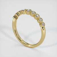 14K Yellow Gold Diamond and Diamond and Diamond and Diamond and Diamond Bezel Wedding Band Image