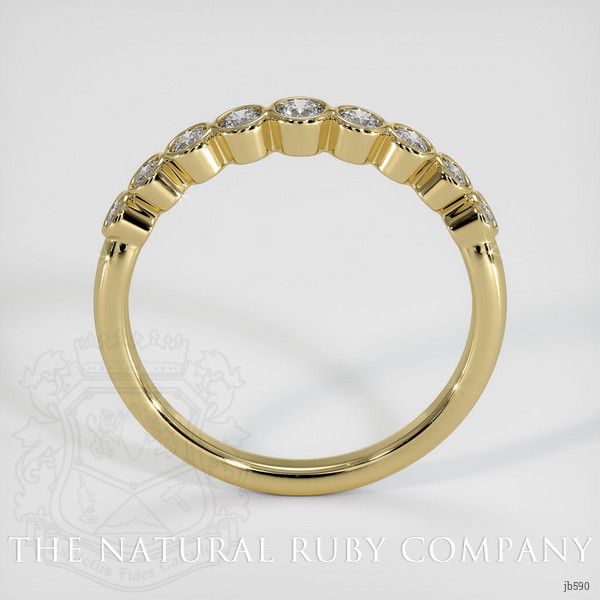 14K Yellow Gold Diamond and Diamond and Diamond and Diamond and Diamond Bezel Wedding Band