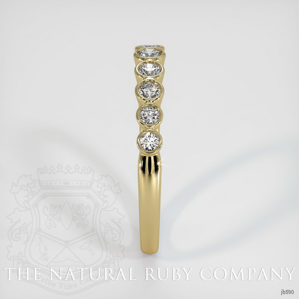 14K Yellow Gold Diamond and Diamond and Diamond and Diamond and Diamond Bezel Wedding Band
