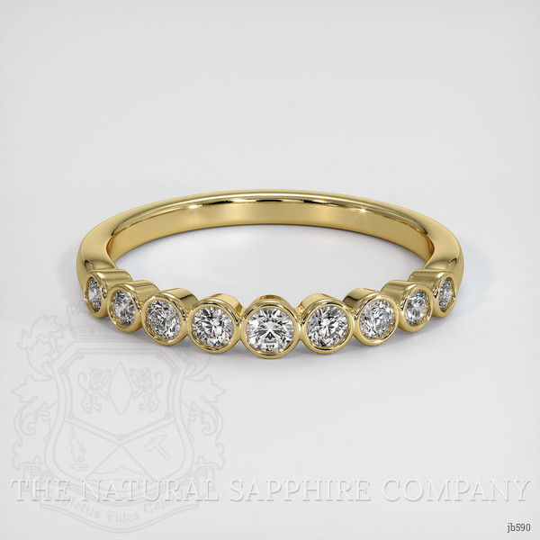 18K Yellow Gold Diamond Bezel Wedding Band