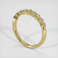18K Yellow Gold Diamond Bezel Wedding Band Image