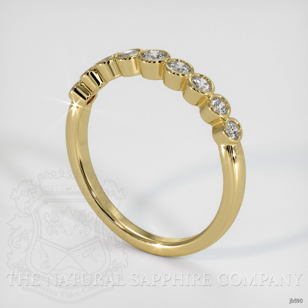 18K Yellow Gold Diamond Bezel Wedding Band