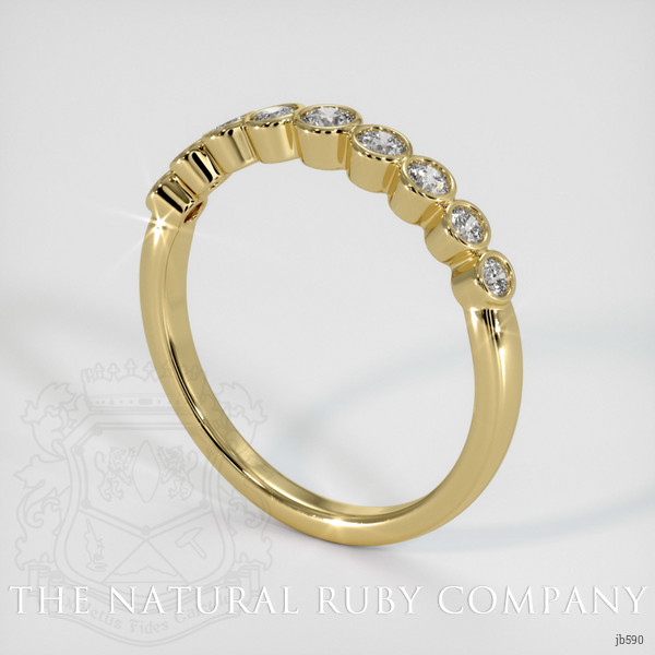 18K Yellow Gold Diamond and Diamond and Diamond and Diamond and Diamond Bezel Wedding Band