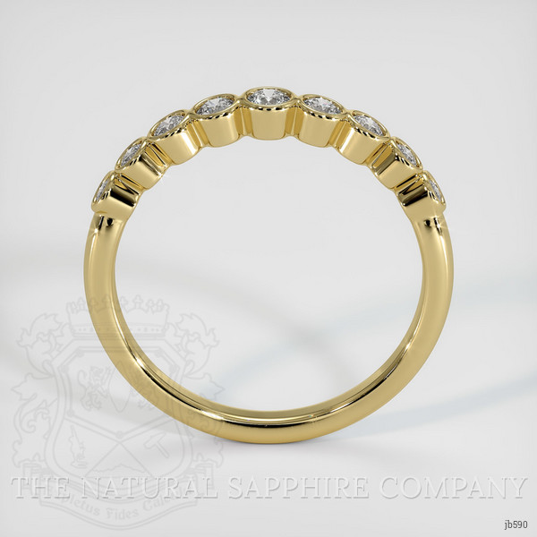 18K Yellow Gold Diamond Bezel Wedding Band