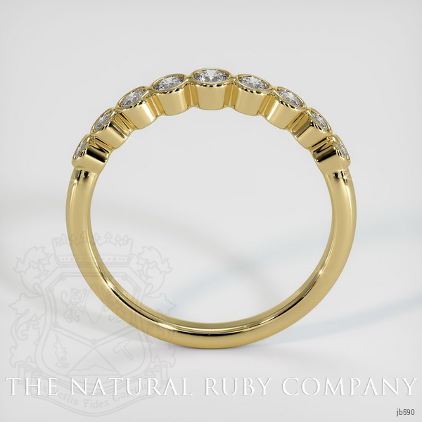18K Yellow Gold Diamond and Diamond and Diamond and Diamond and Diamond Bezel Wedding Band