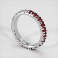14K White Gold Ruby and Diamond Eternity Wedding Band Image