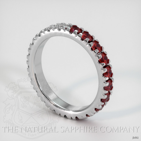 14K White Gold Ruby and Diamond Eternity Wedding Band