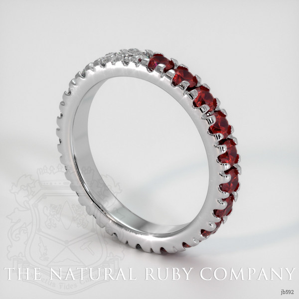 14K White Gold Ruby and Diamond Eternity Wedding Band