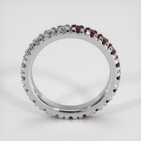 14K White Gold Ruby and Diamond Eternity Wedding Band Image