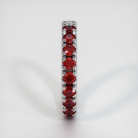 14K White Gold Ruby and Diamond Eternity Wedding Band Image