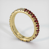 14K Yellow Gold Ruby and Diamond Eternity Wedding Band Image