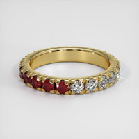 18K Yellow Gold Ruby and Diamond Eternity Wedding Band Image