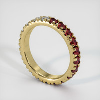 18K Yellow Gold Ruby and Diamond Eternity Wedding Band Image