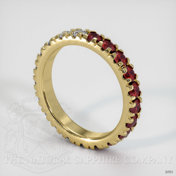 18K Yellow Gold Ruby and Diamond Eternity Wedding Band