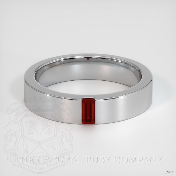 14K White Gold Ruby Men's Wedding Band