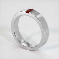 14K White Gold Ruby Men's Wedding Band Image