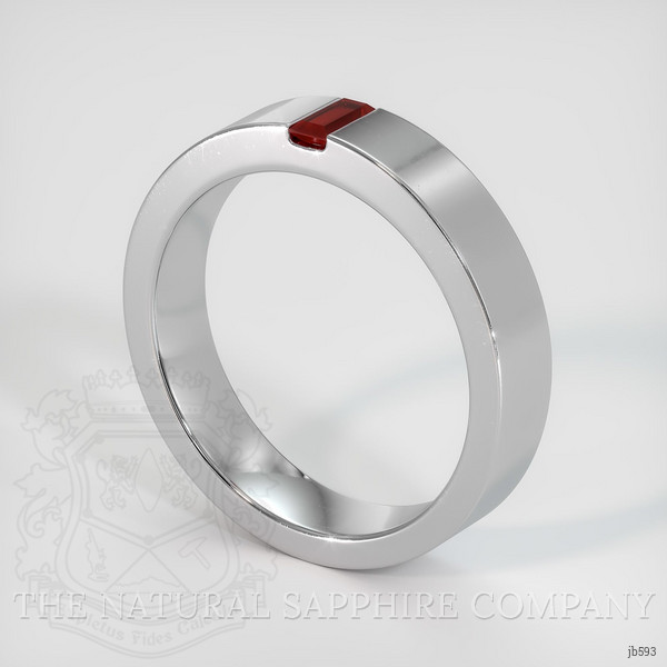 14K White Gold Ruby Men's Wedding Band