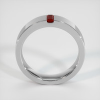 14K White Gold Ruby Men's Wedding Band Image