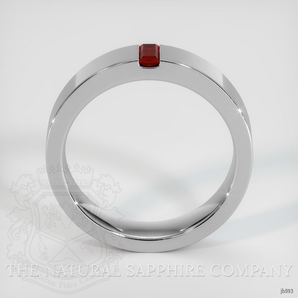 14K White Gold Ruby Men's Wedding Band
