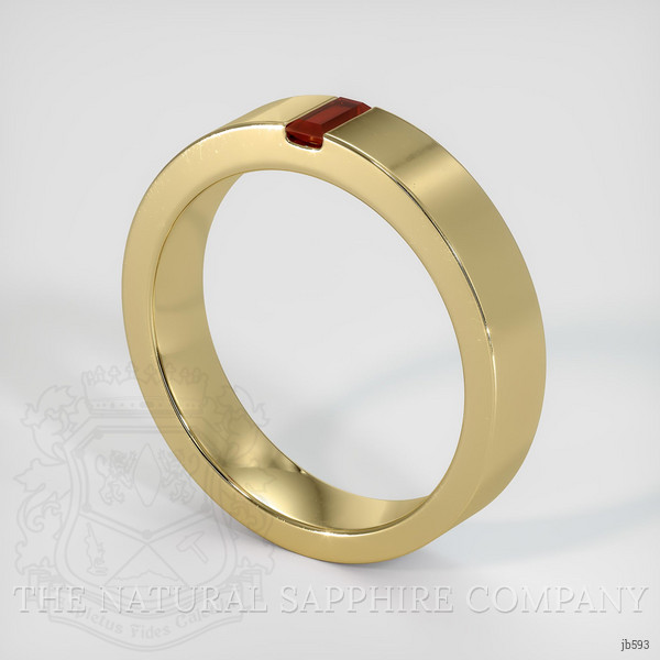 14K Yellow Gold Ruby Men's Wedding Band