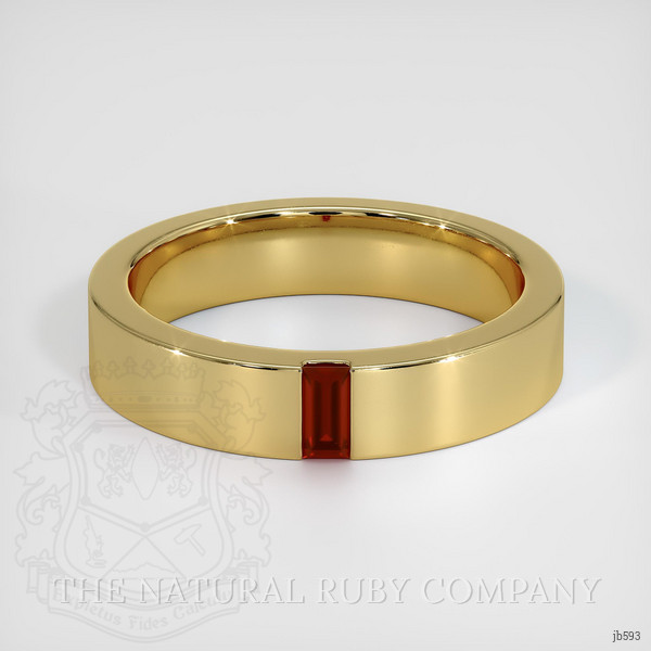 18K Yellow Gold Ruby Men's Wedding Band
