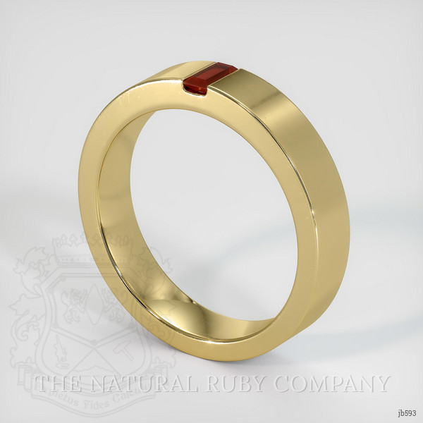 18K Yellow Gold Ruby Men's Wedding Band