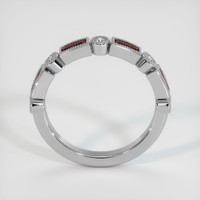 14K White Gold Ruby and Diamond Antique Style Wedding Band Image