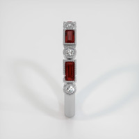 14K White Gold Ruby and Diamond Antique Style Wedding Band Image