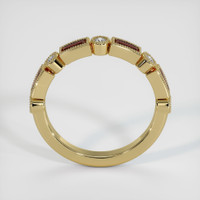14K Yellow Gold Ruby and Diamond Antique Style Wedding Band Image