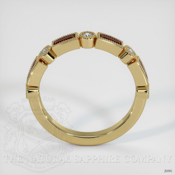 14K Yellow Gold Ruby and Diamond Antique Style Wedding Band
