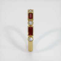 14K Yellow Gold Ruby and Diamond Antique Style Wedding Band Image