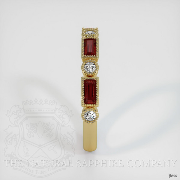 14K Yellow Gold Ruby and Diamond Antique Style Wedding Band