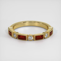 18K Yellow Gold Ruby and Diamond Antique Style Wedding Band Video