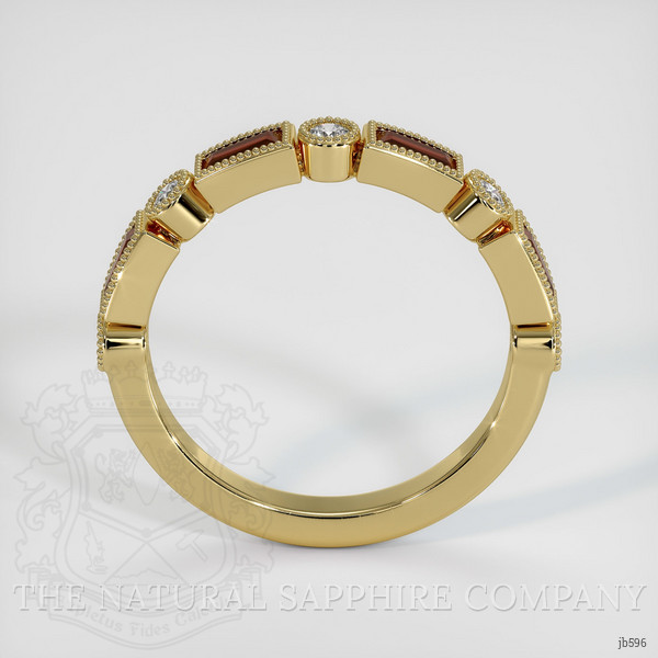 18K Yellow Gold Ruby and Diamond Antique Style Wedding Band