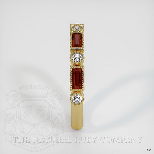 18K Yellow Gold Ruby and Diamond Antique Style Wedding Band