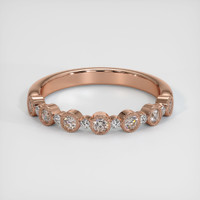 14K Rose Gold Diamond Antique Style Wedding Band Image
