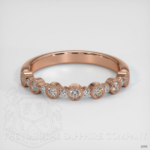 14K Rose Gold Diamond Antique Style Wedding Band