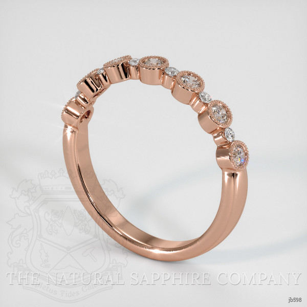 14K Rose Gold Diamond Antique Style Wedding Band