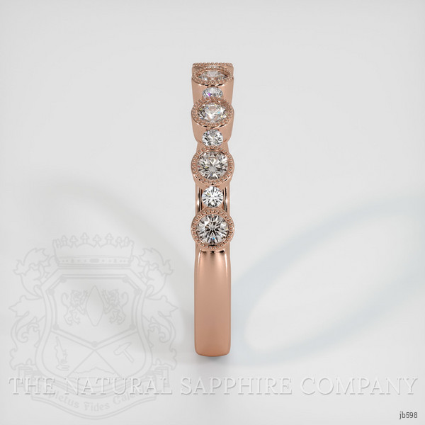 14K Rose Gold Diamond Antique Style Wedding Band