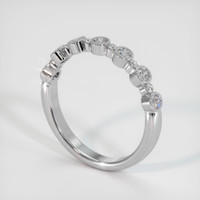 14K White Gold Diamond and Diamond Antique Style Wedding Band Image