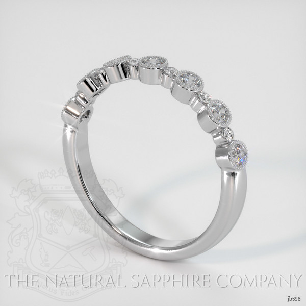 14K White Gold Diamond Antique Style Wedding Band