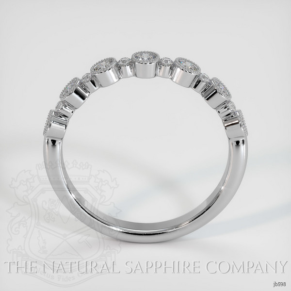 14K White Gold Diamond Antique Style Wedding Band
