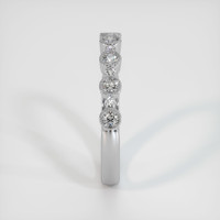 14K White Gold Diamond and Diamond Antique Style Wedding Band Image