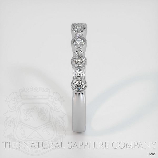 14K White Gold Diamond Antique Style Wedding Band