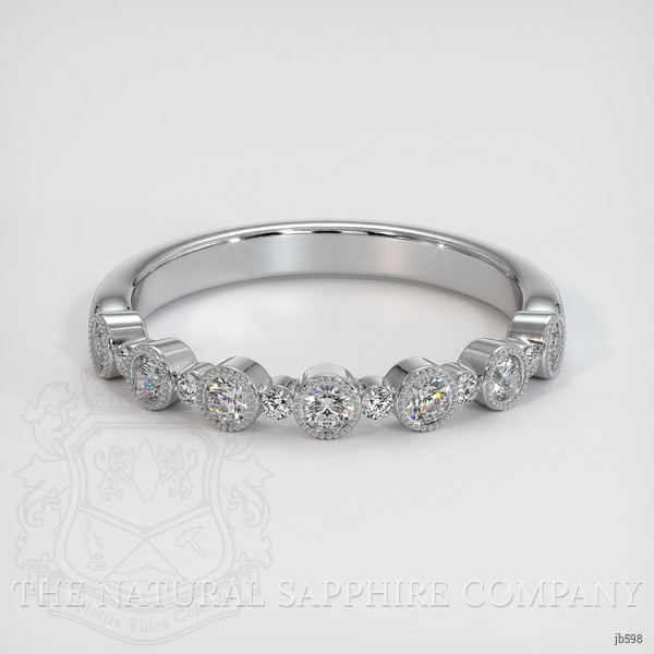 18K White Gold Diamond Antique Style Wedding Band