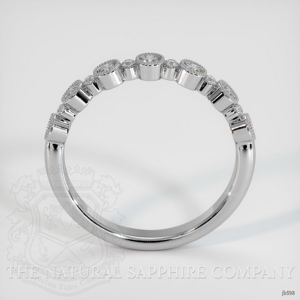 18K White Gold Diamond Antique Style Wedding Band