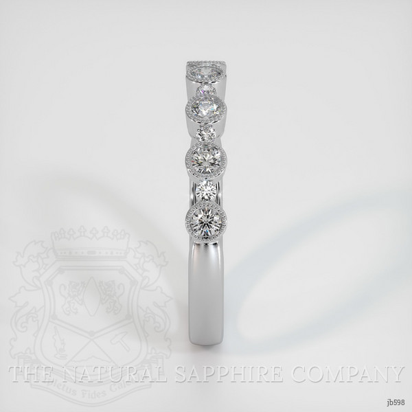 18K White Gold Diamond Antique Style Wedding Band